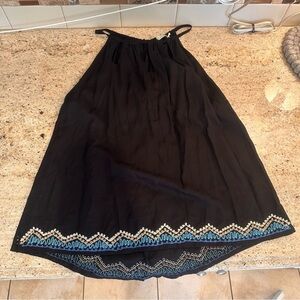 Santiki Black Embroidered Women's Halter Top NWT Size Large